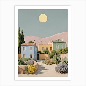 Colourful Desert Houses Art Print