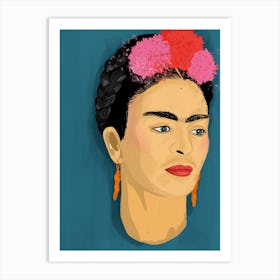 Frida In Blue Art Print
