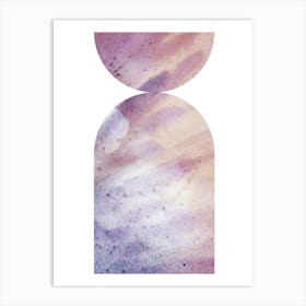 Abstract purple Watercolor Painting Art Print