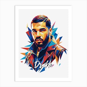 Drake 03 Portrait Music Icon Style WPAP Pop Art Art Print