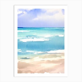 Saint Jean Beach, St Barts Watercolour Art Print