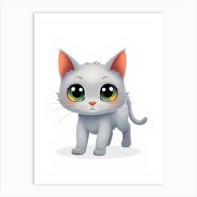 Cute White Kitten Art Print