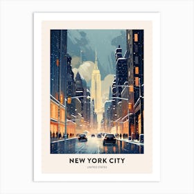 Winter Night  Travel Poster New York City Usa 3 Art Print