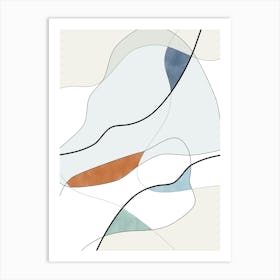Neutral Lines and Shapes No.1 Art Print