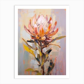 Fall Flower Painting Protea 1 Art Print