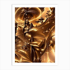 Fantasy Golden City Art Print