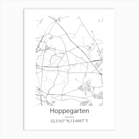 Hoppegarten,Germany Minimalist Map Art Print