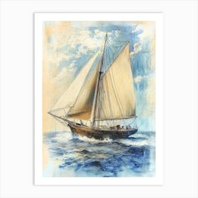 Boat Is Under Sail Art Print