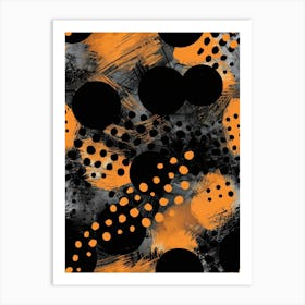 Abstract Black And Orange 2 Art Print