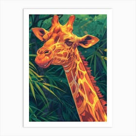 Giraffe In The Jungle 22 Art Print