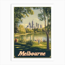 Aihrgdesign A Classic 1960s Travel Poster For Melbourne 2 Art Print