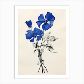 Blue Botanical Lilac 5 Art Print
