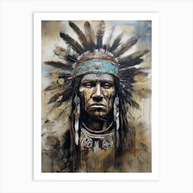 Indian Chief, Native american art Art Print