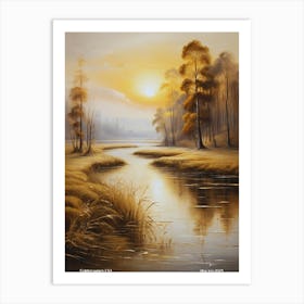 237.Golden sunset, USA. Art Print Art Print