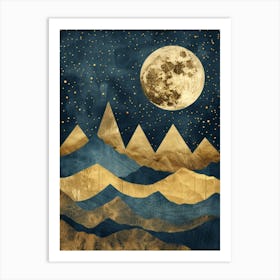 Moon And Mountains 4 Art Print