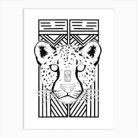 Leopard White Tribe Art Print