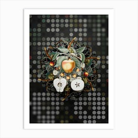Vintage Carla Apple Fruit Wreath on Dot Bokeh Pattern n.0457 Art Print
