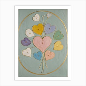 Pastel Hearts Art Print