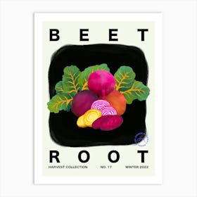 Beet Root Vegetable Kitchen Typography Art Print