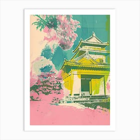 Himeji Japan Duotone Silkscreen 10 Art Print