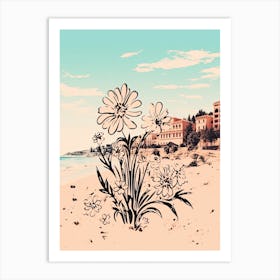 French Riviera, Flower Collage 3 Art Print