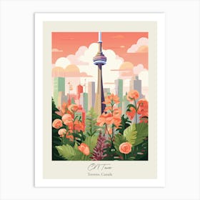Cn Tower   Toronto, Canada   Cute Botanical Illustration Travel 1 Poster Art Print
