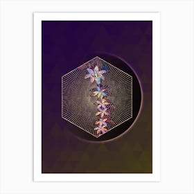 Abstract Geometric Mosaic Wood Lily Botanical Illustration n.0240 Art Print