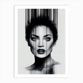 Woman With Barcodes Art Print