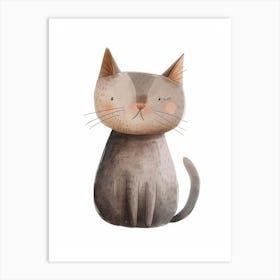 Chartreux Cat Clipart Illustration 3 Art Print