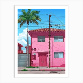 Pink House 9 Art Print