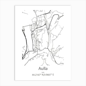 Aulla,Italy Minimalist Map Art Print