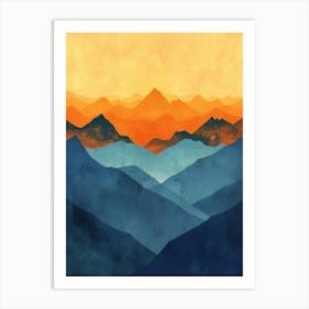 Sunset Over The Mountains 4 Art Print