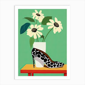 Floral Elegance: Women's Shoes in Blossom Art Print