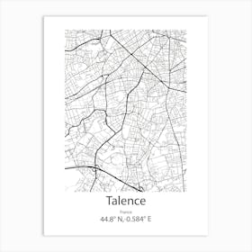 Talence,France Minimalist Map Art Print