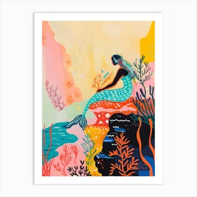 Matisse Inspired, Mermaid, Fauvism Style Art Print