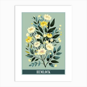 Hemlock Tree Flat Illustration 1 Poster Art Print