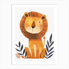 African Lion Night Hunt Clipart 4 Art Print