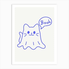 Booh Cat Cute Illustration Art Print