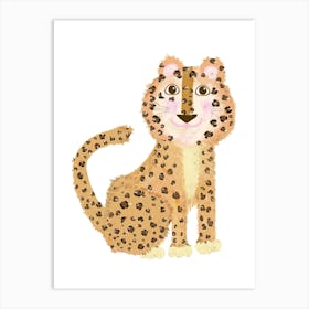 Sweet Sitting Leopard Art Print