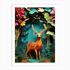 Deer In The Forest 5 Art Print