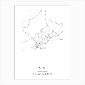 Barri,United Kingdom Minimalist Map Art Print