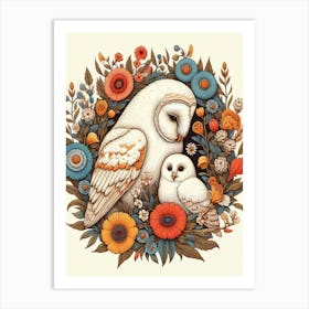 Owl And Baby Art Print