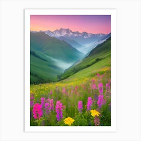 Wildflowers In The Mountains 3 Art Print