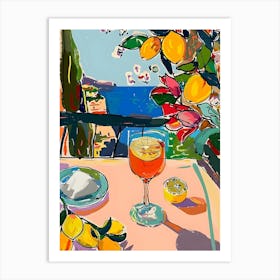 Lemons On The Table Art Print