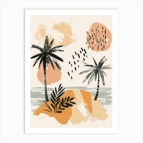 Palm Trees On The Beach 10 Art Print