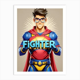 Superhero Fighter Art Print