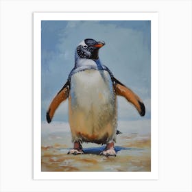 Adlie Penguin Livingston Island Oil Painting 1 Art Print