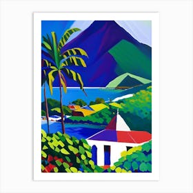 Saint Kitts And Nevis Colourful Painting Tropical Destination Art Print
