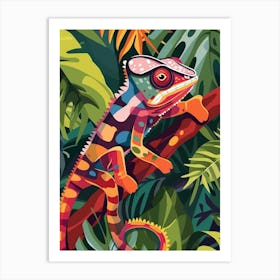 Chameleon In The Jungle Modern Abstract Illustration 5 Art Print