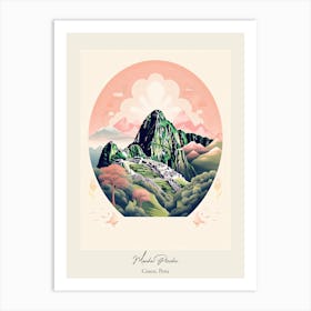 Machu Picchu   Cusco, Peru   Cute Botanical Illustration Travel 0 Poster Art Print